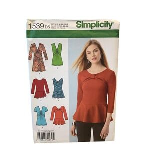 Simplicity 1539 Misses Knit Tunic Top Peplum Sizes 4-12